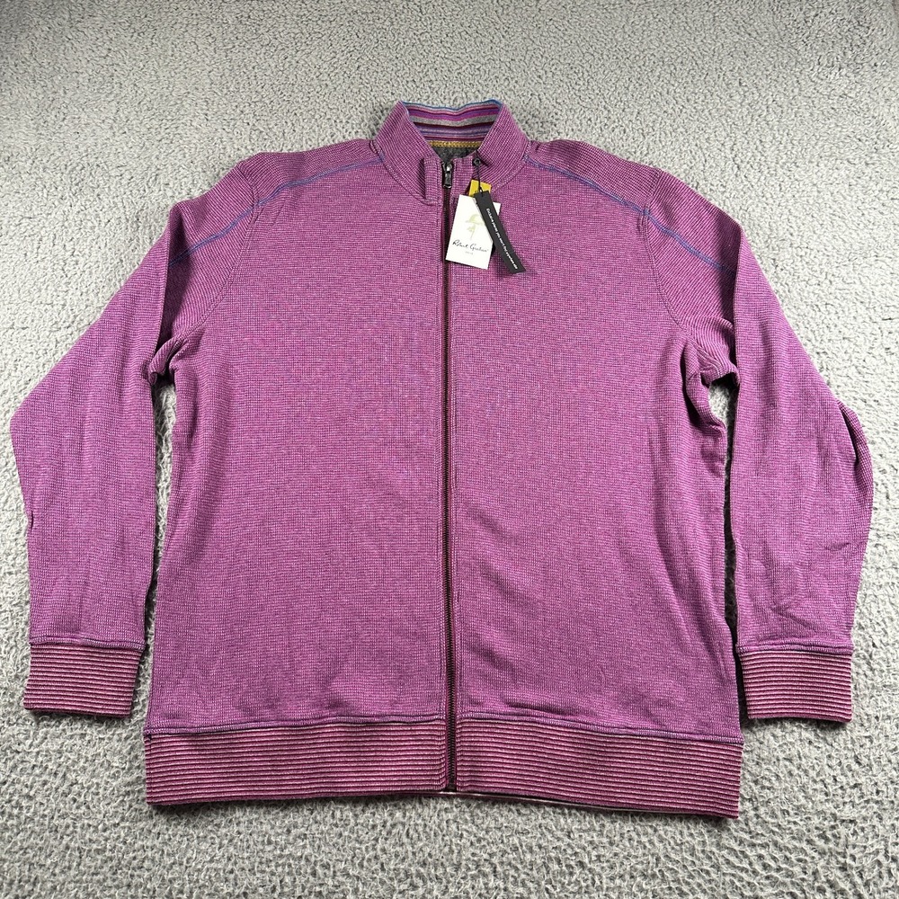 Robert Graham‎ Classic Fit Mens Heather Berry Sweater Full Zip 2XL $198 NWT